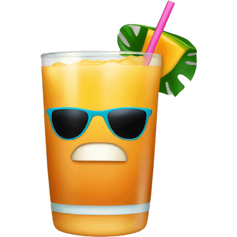 tropical drink with muscular arms and sunglasses emoji