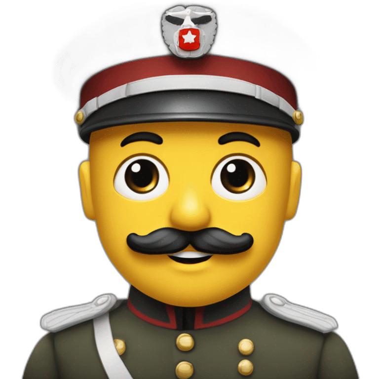 Bonhomme avec une petite moustache des cheveux noir et un uniforme militaire allemand ww2 et un brassard emoji