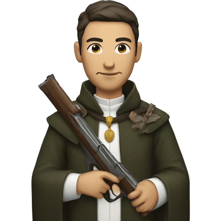 Hunter style priest with gun emoji