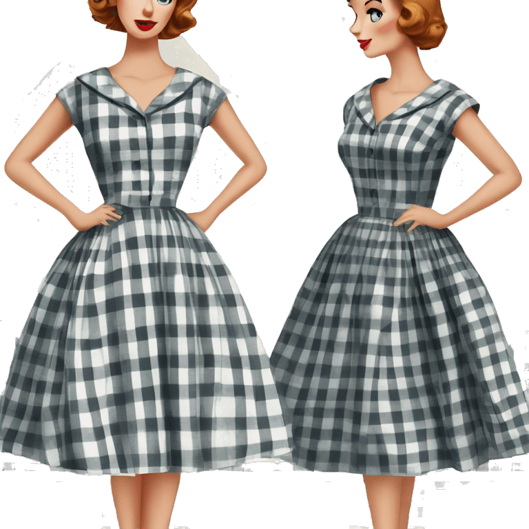 vintage 50's dress gingham dress emoji