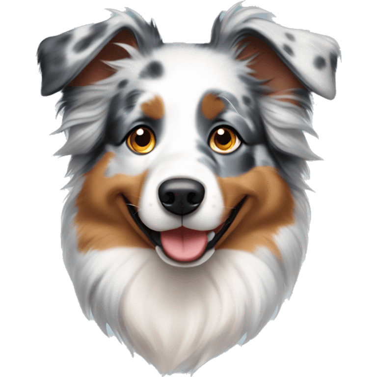 Australian shepherd mini blue Merle dog   emoji