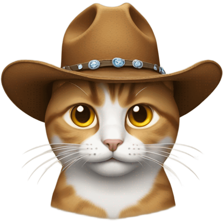 Cat with cowboy hat crying emoji