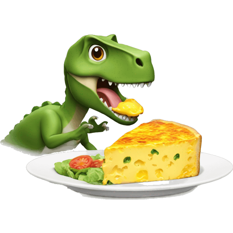 dinosaur eating omelette emoji