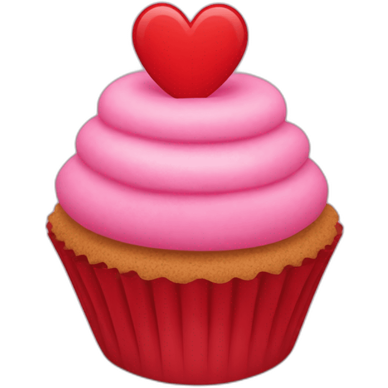 Valentine’s Day cupcake with a happy face emoji