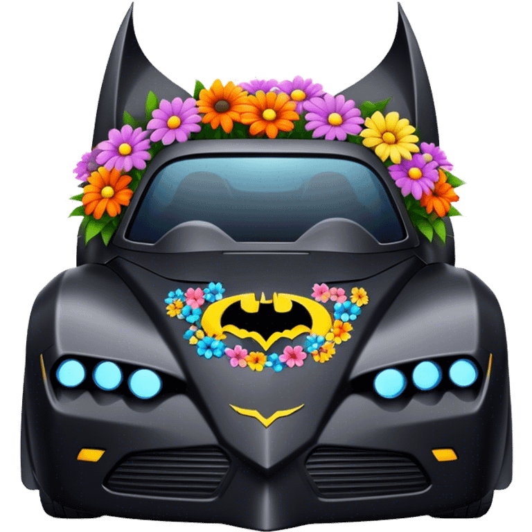 Batmobile full of flowers emoji