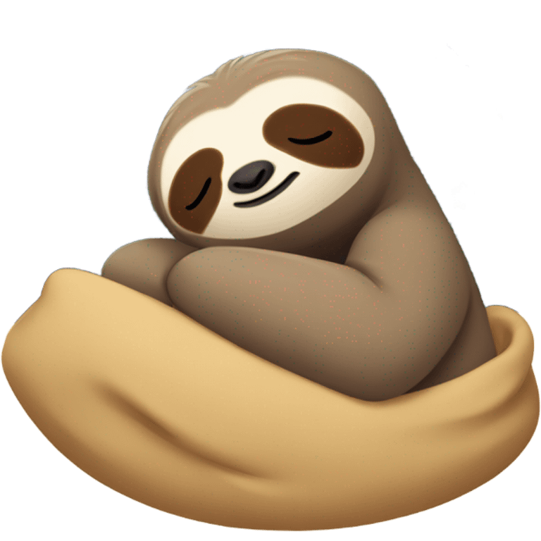 Sloth sleeping in bed under a sky of stars emoji