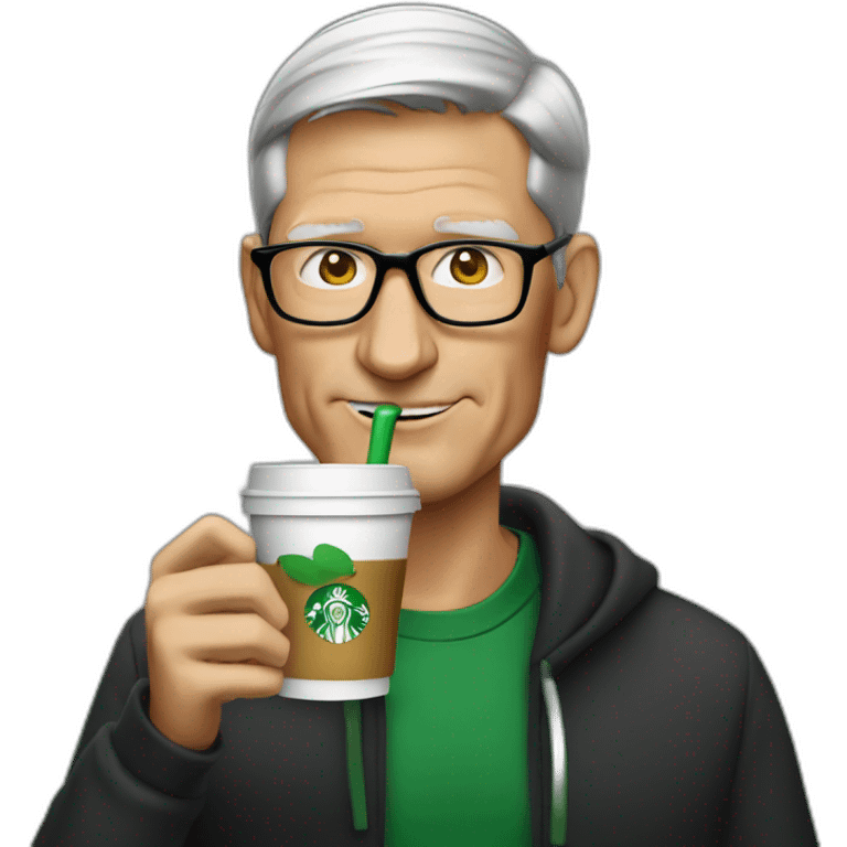 Tim cook drinking starubucks emoji