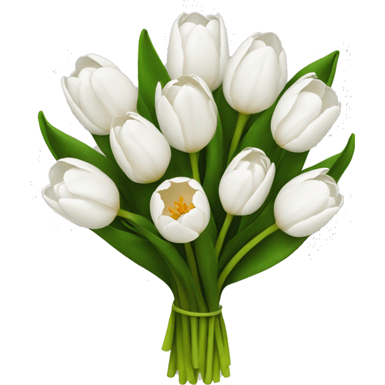 white tulip bouquet  emoji