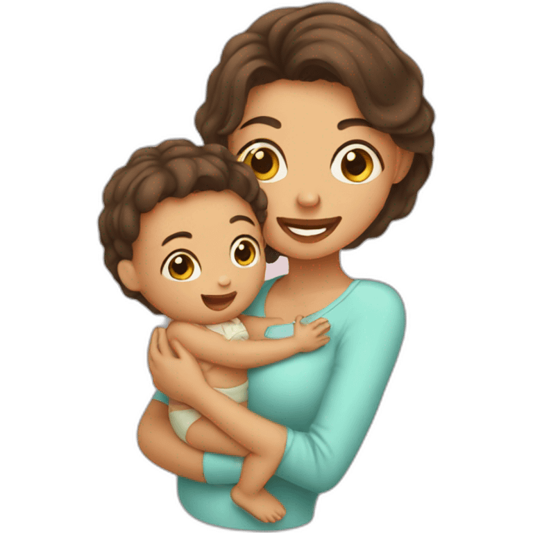 baby with mom emoji