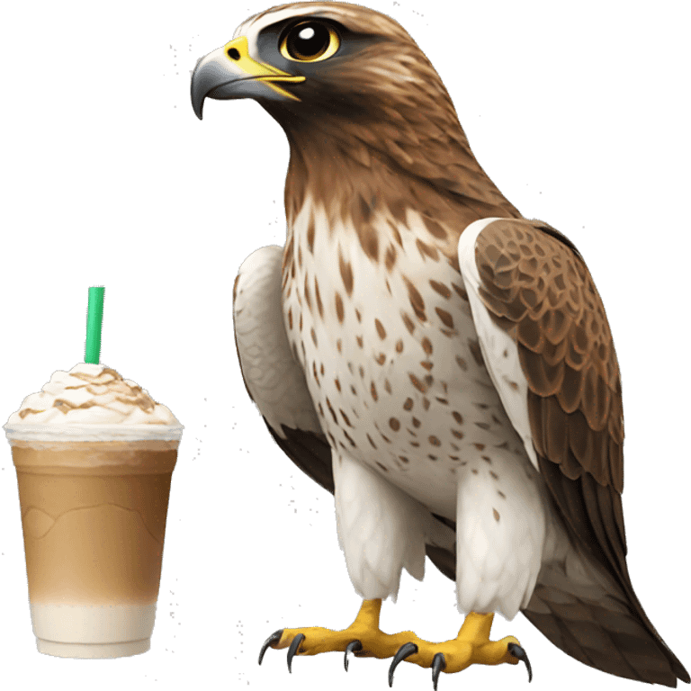 Falcon drinking a Frappuccino emoji