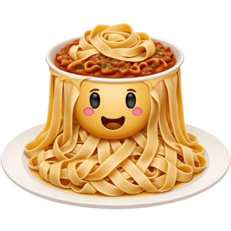 Cinematic Realistic Tagliatelle al Rag√π Dish Emoji, showcasing hand‚Äêcut pasta enveloped in a rich, slow‚Äêcooked meat sauce rendered with detailed textures and hearty, inviting lighting. emoji