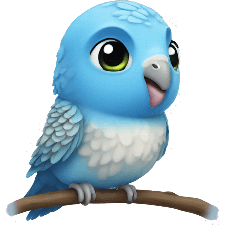 A little blue budgie  emoji