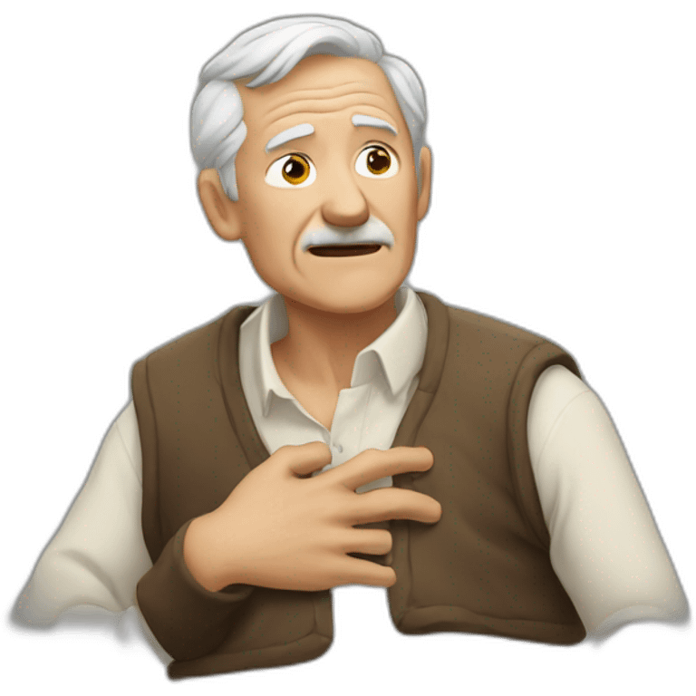 old man grabbing his chest emoji