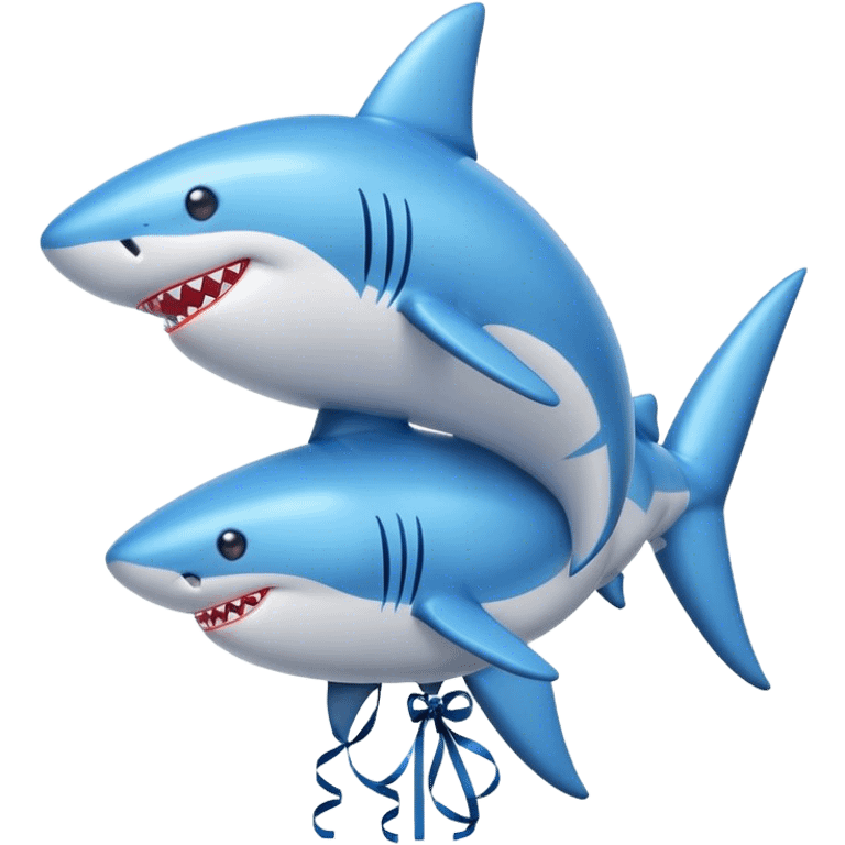 Blue shark balloons emoji