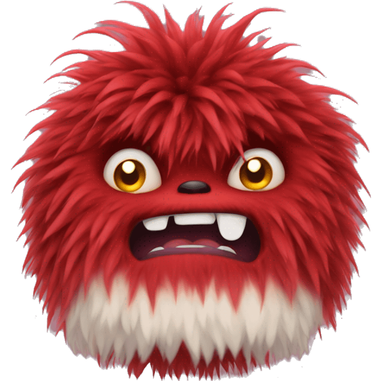 fluffy red monster emoji