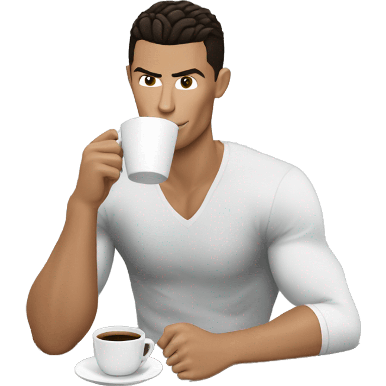 Cristiano Ronaldo drinking coffee emoji