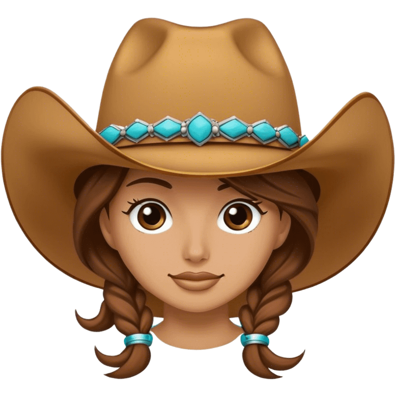 Cowgirl hat with turquoise  emoji