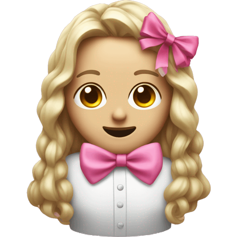 Pleading emoji with a pink bow  emoji