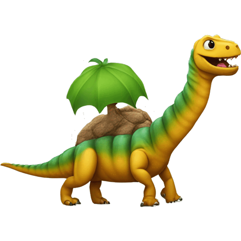 Caterpillar riding a dinosaur emoji