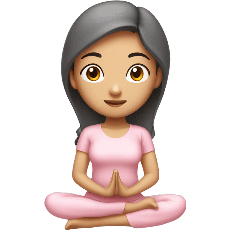 asian yoga girl light pink clothes  emoji