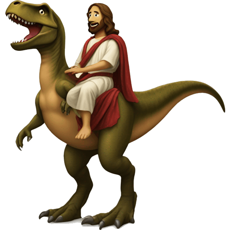 Jesus on T-Rex emoji