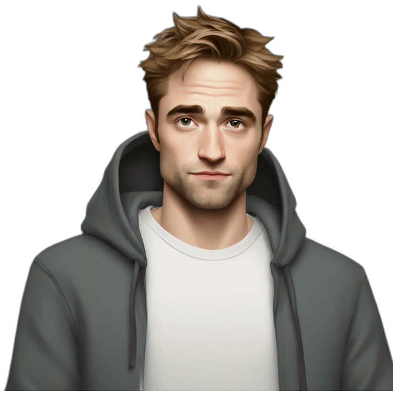 robert-pattinson cartoon wearing hoody emoji