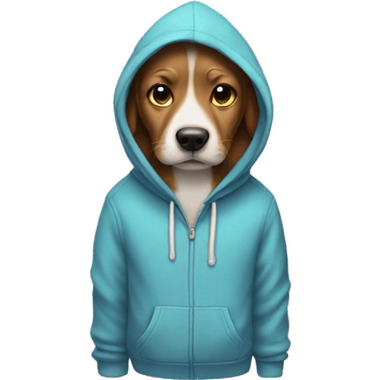 Dog wearing hoodie emoji