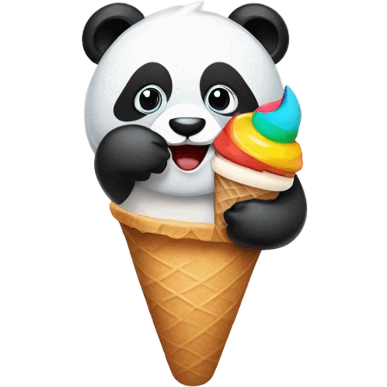 Panda eating ice cream emoji