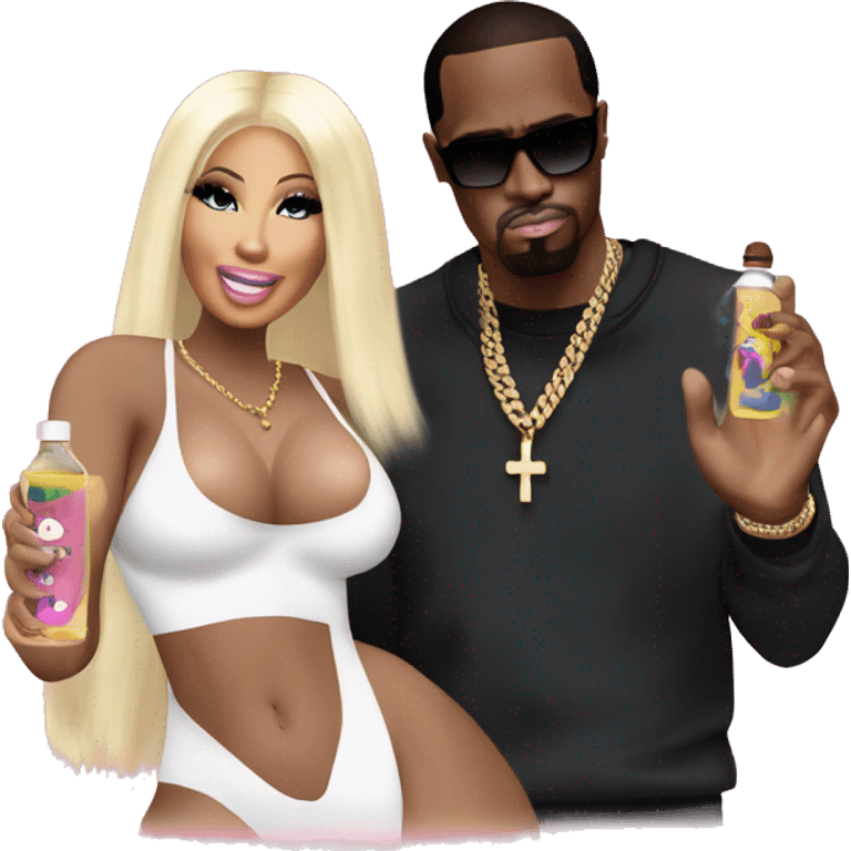 P DIDDY with Nicki Minaj and there holding baby oil￼ emoji