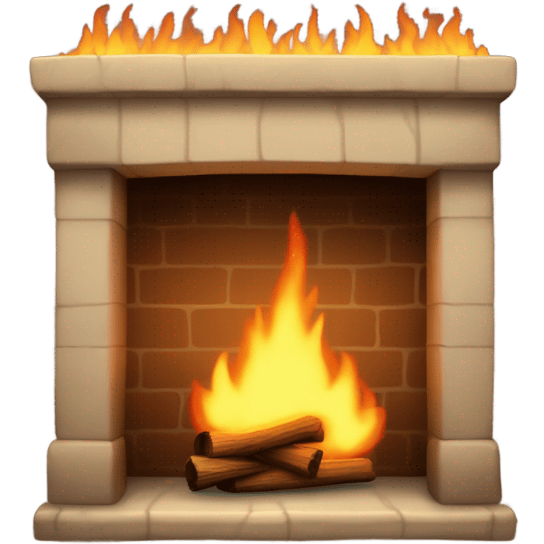 fireplace with fire emoji