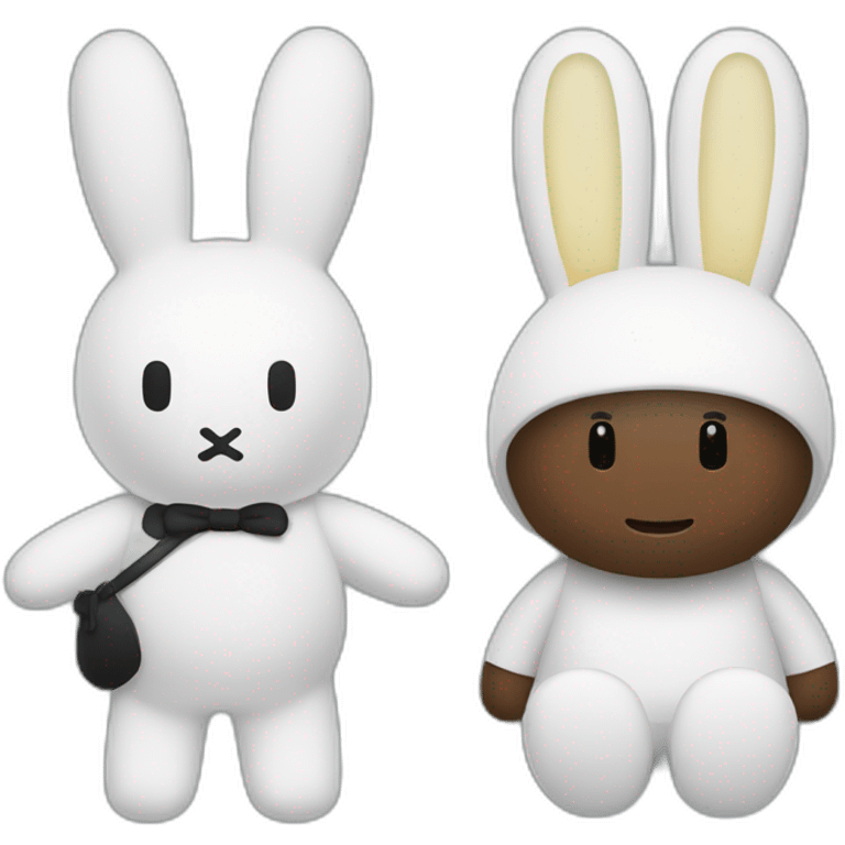 black Miffy and white Miffy emoji