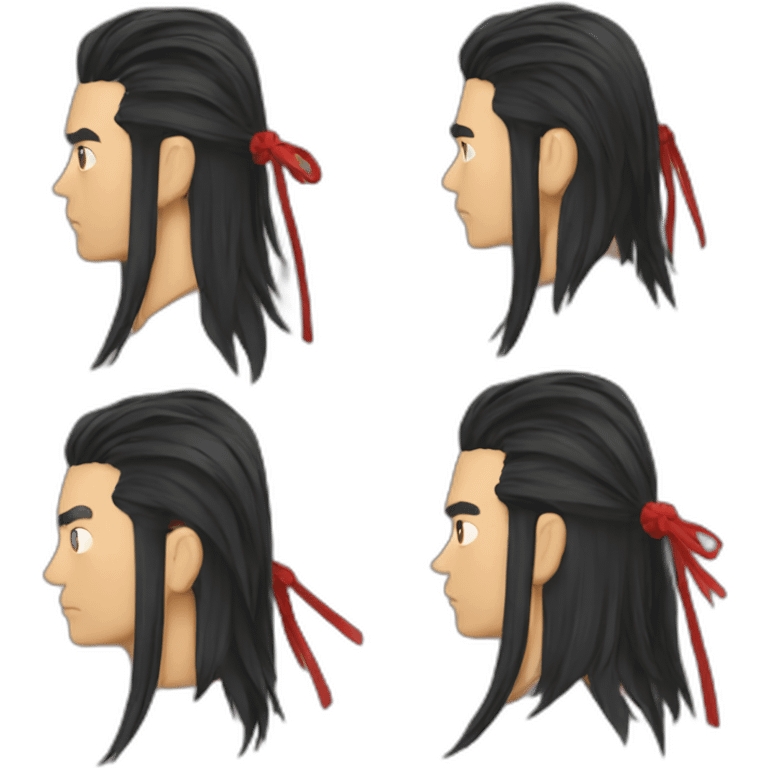 Red - Chinese Samurai - Long Hair - Handsome emoji