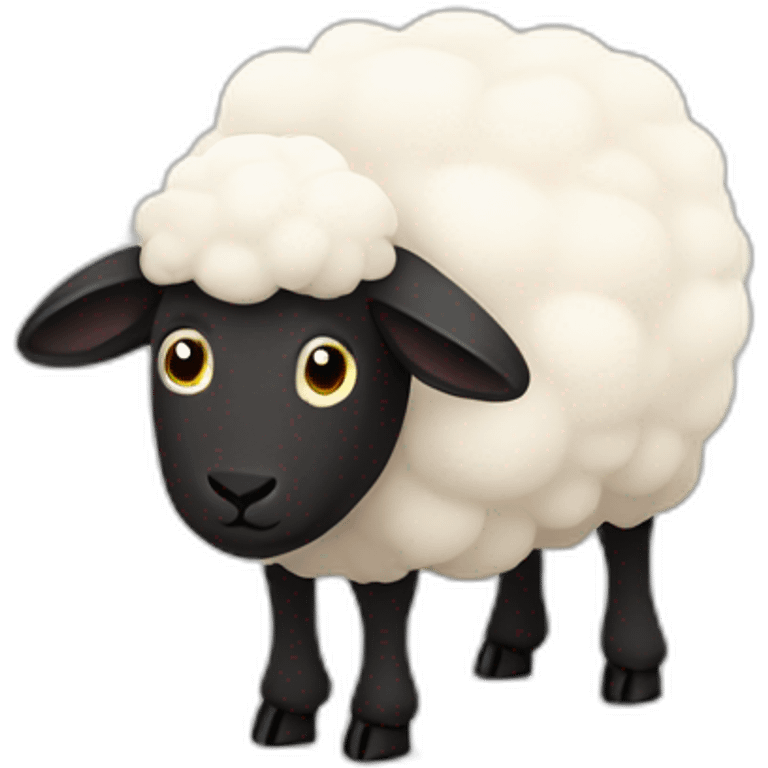 black sheep with whites sheep emoji