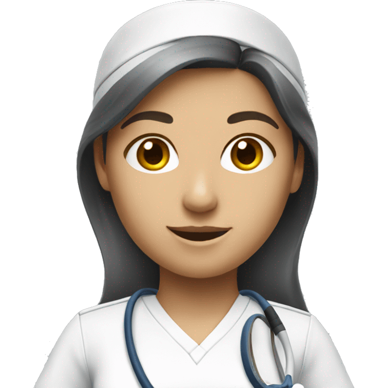 White brunette female  nurse playing tennis emoji