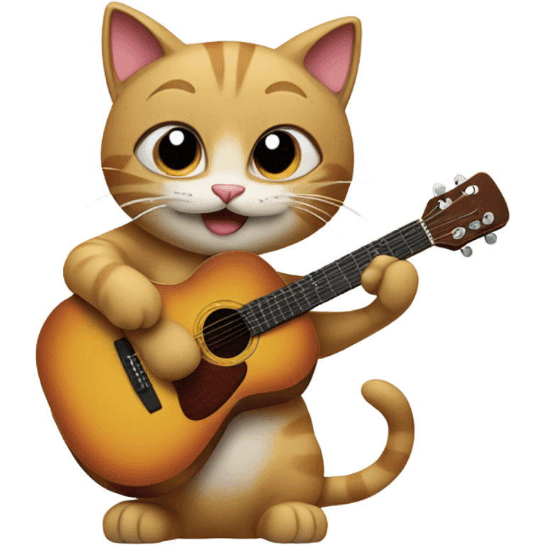 Cat playing a guitar emoji