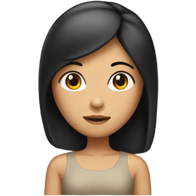 Asian tan girl with black straight hair emoji