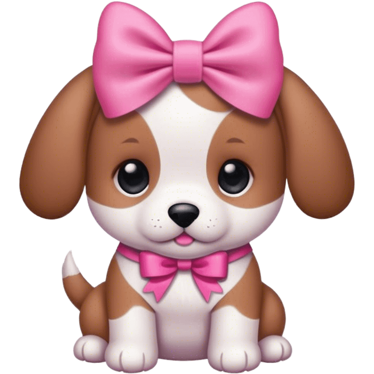 Puppy with a pink bow emoji