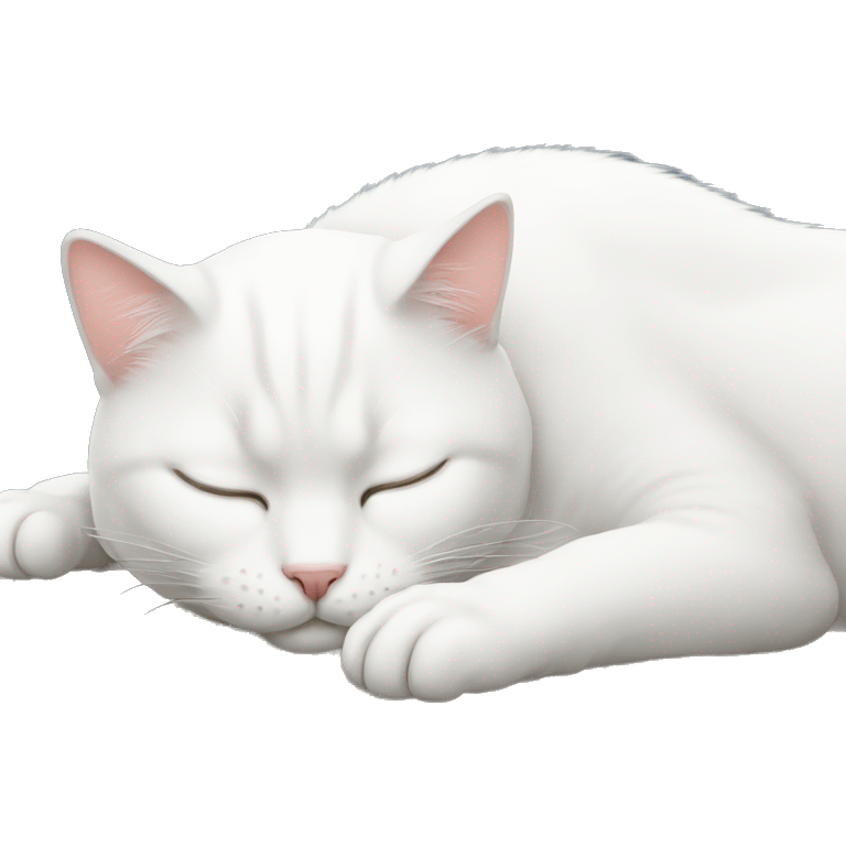 White sleeping cat emoji