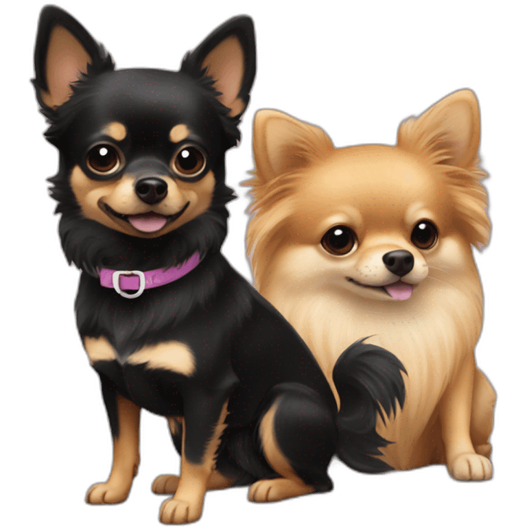 A chihuahua and Pomeranian black and tan dog emoji