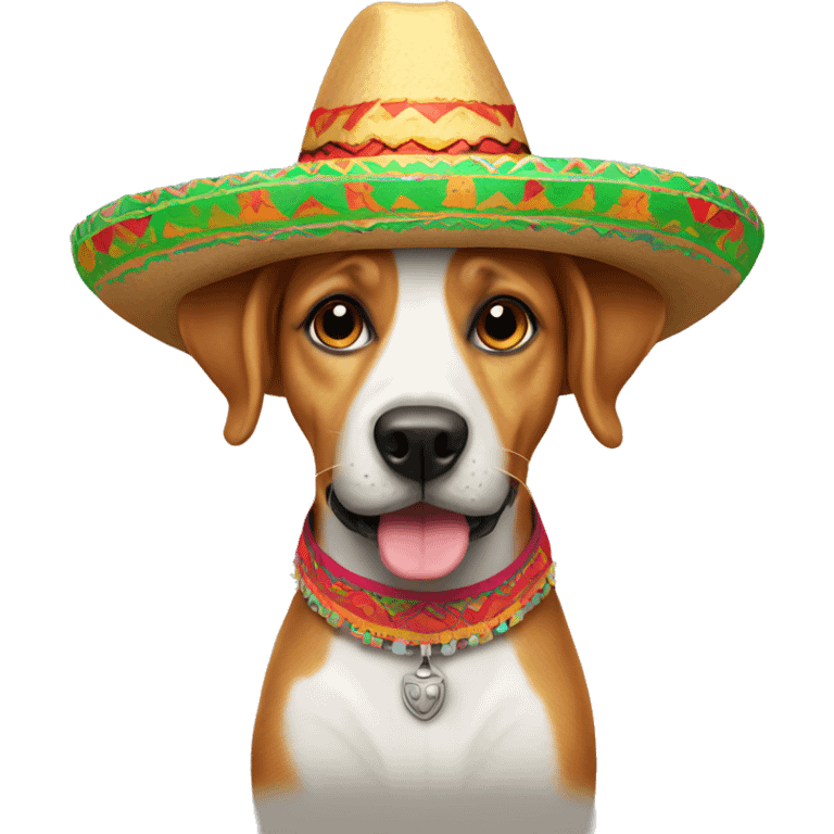 dog wearing a mexican hat emoji