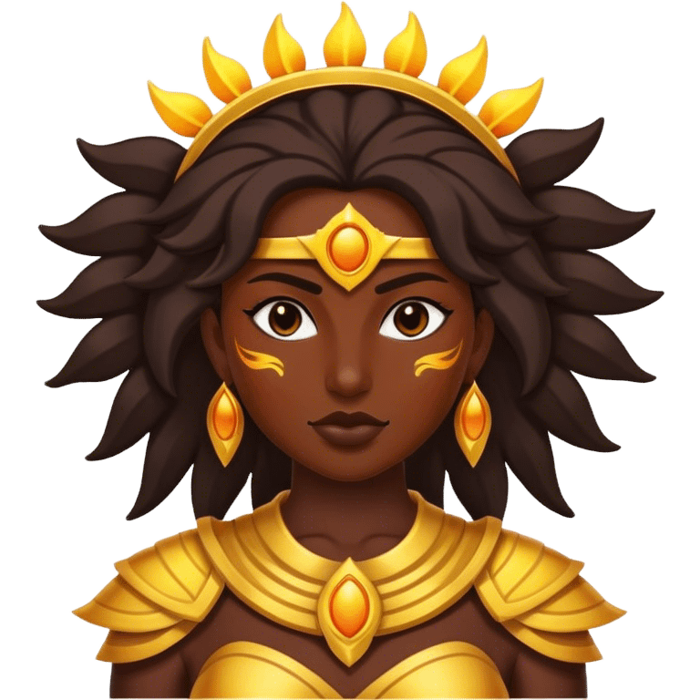 female posing in sun warrior emoji