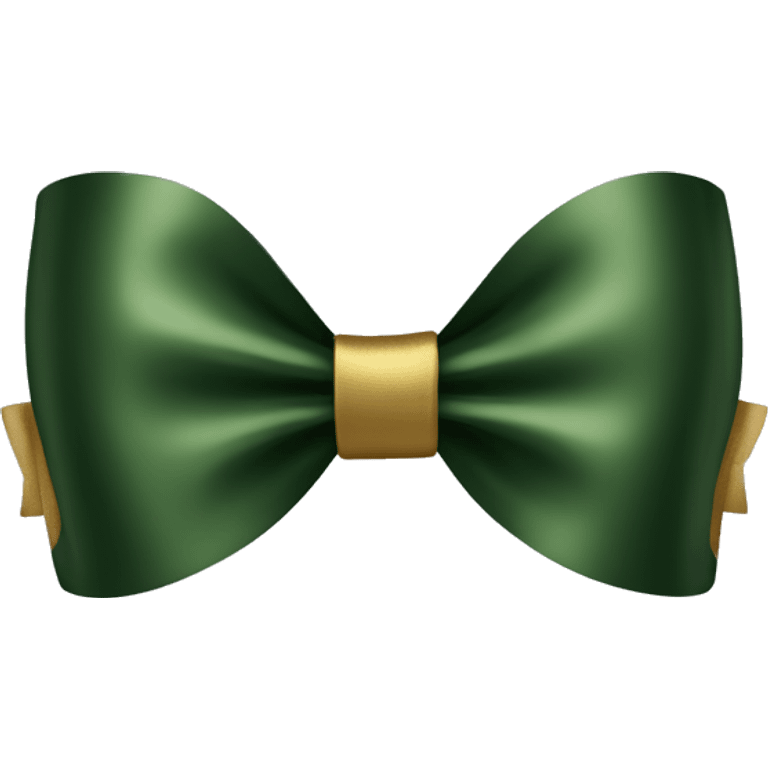 Forest green and dark gold bow emoji