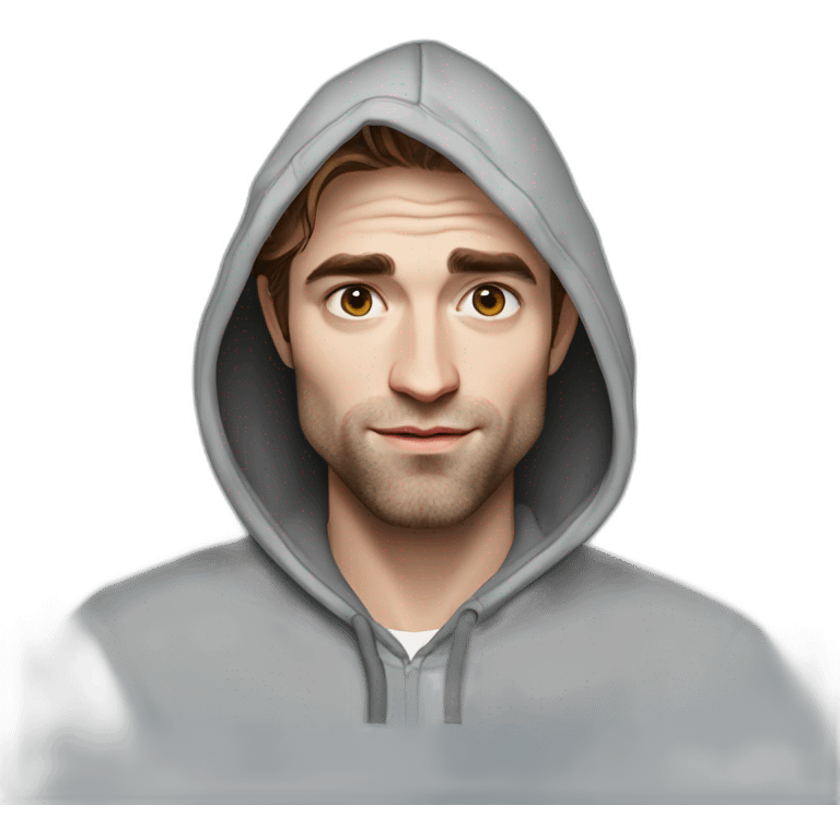 robert-pattinson cartoon wearing hoody emoji