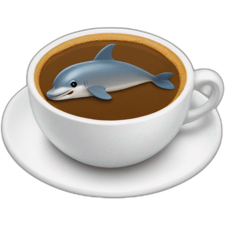 Un dauphin qui boit du café emoji