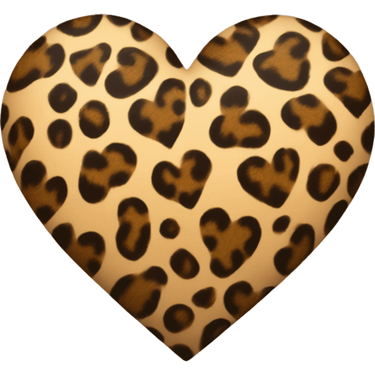 leopard print heart emoji