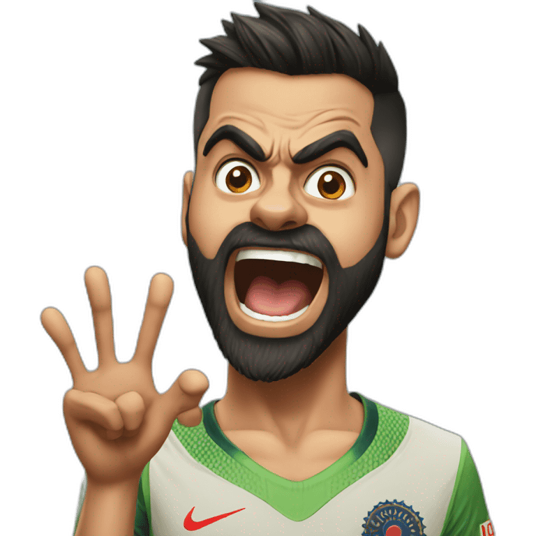 Virat Kohli Shouting emoji