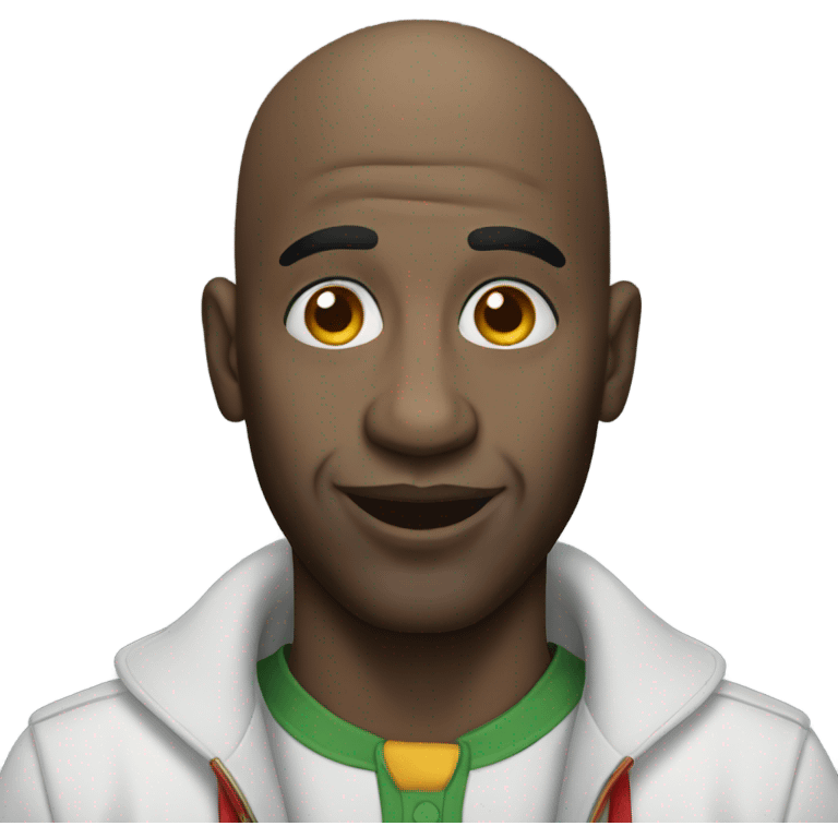 Bald black man with clown makeup emoji