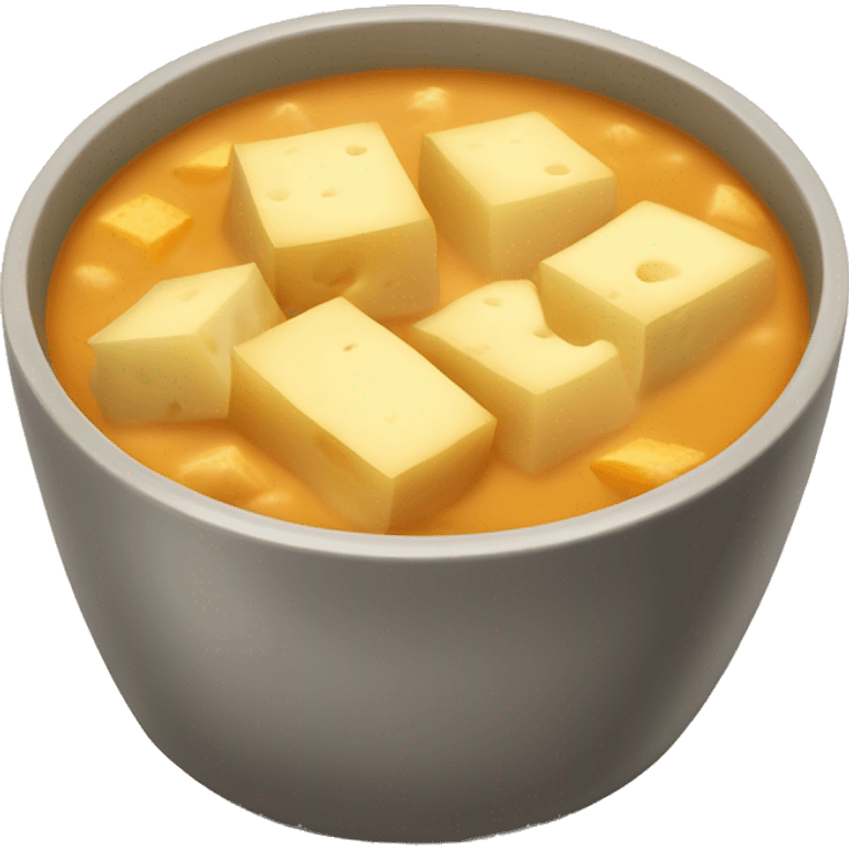 Soup with cubes of cheese and potato inside  emoji