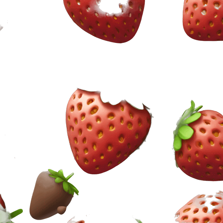 A chocolate-covered strawberry emoji