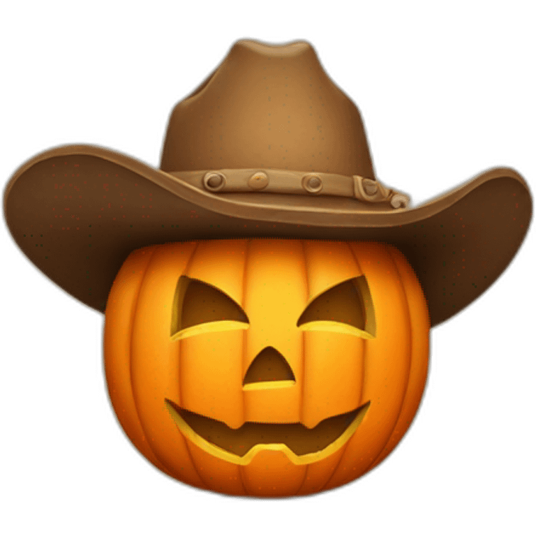 happy jackolantern with a cowboy hat emoji